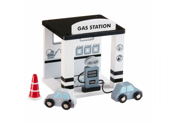 Benzínová stanice dřevěná Grey
