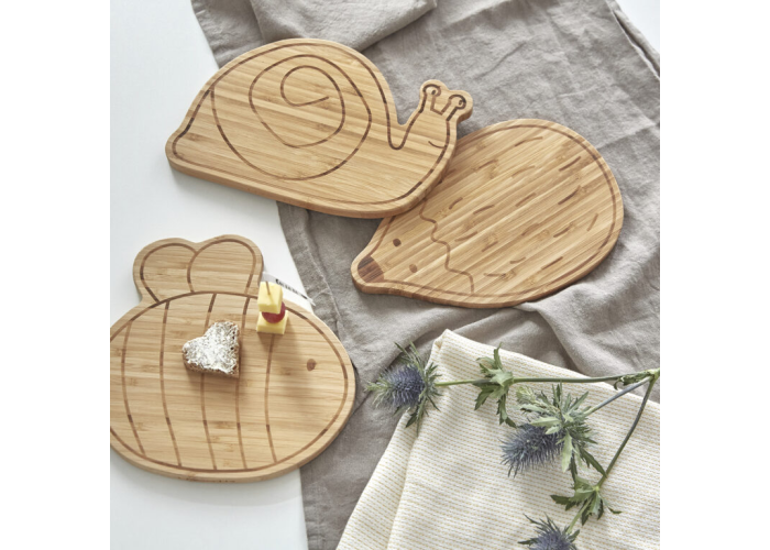 Breakfast Board Bamboo Wood Garden tři druhy zvířátek