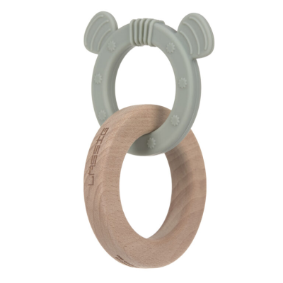 Teether Ring 2in1 Wood/Silikone Little Chums