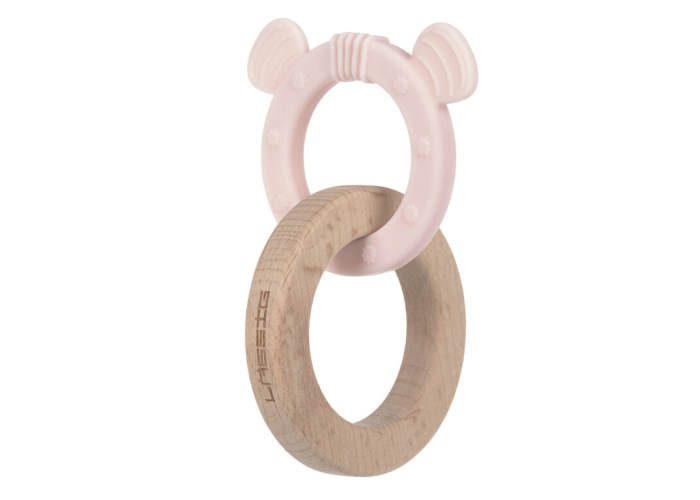 Teether Ring 2in1 Wood/Silikone Little Chums mouse