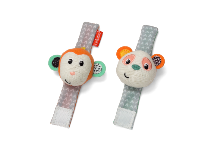 INFANTINO CHRASTÍTKA NA RUKU OPIČKA & PANDA